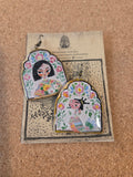 Saeide Art Craft Earrings - Girl and Bird with Crown