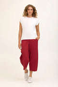 XCVI Benson Crop Pant - Crimson