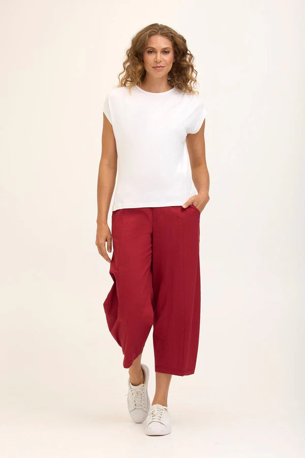 XCVI Benson Crop Pant - Crimson