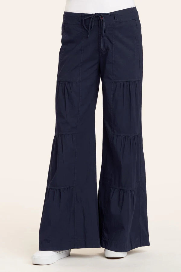 XCVI Terraced Wide Leg Pant Navy