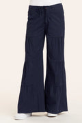XCVI Terraced Wide Leg Pant Navy