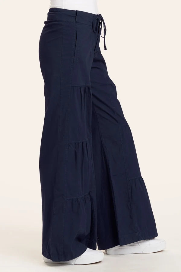 XCVI Terraced Wide Leg Pant Navy