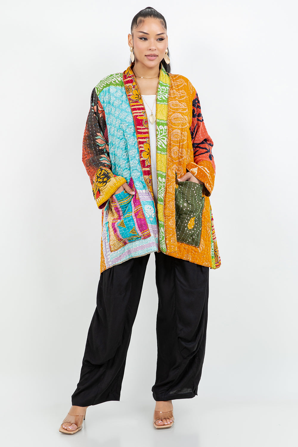 Sterling Kantha Long Jacket #6142KJ O/S