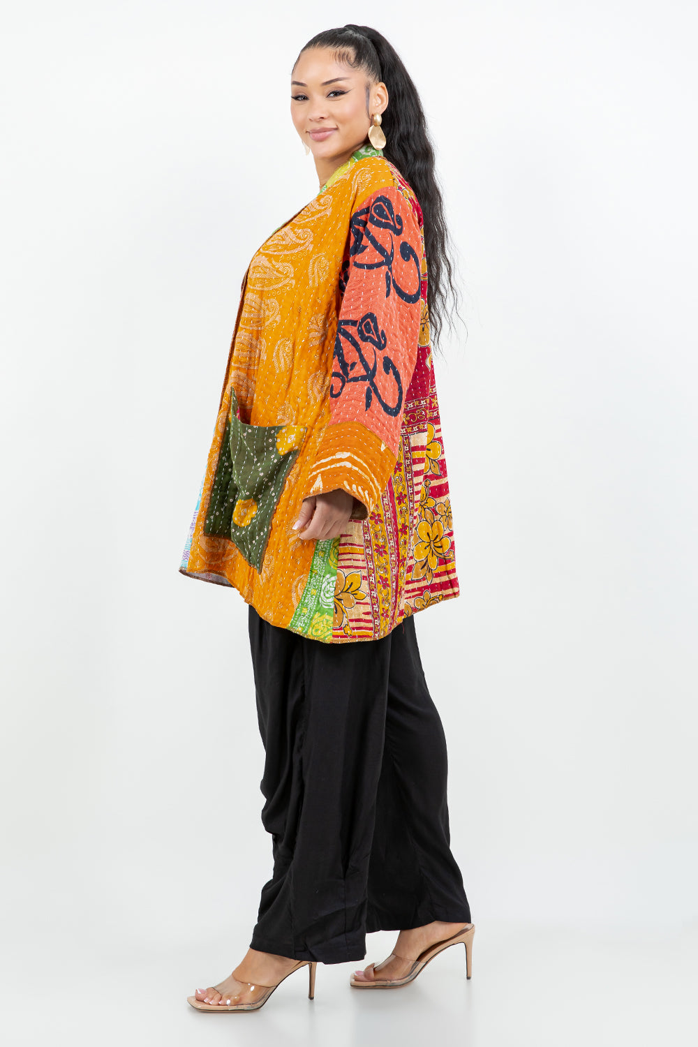Sterling Kantha Long Jacket #6142KJ O/S