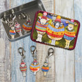 Emma Ball Crochet Markers in Tin - Sheep in Stripes