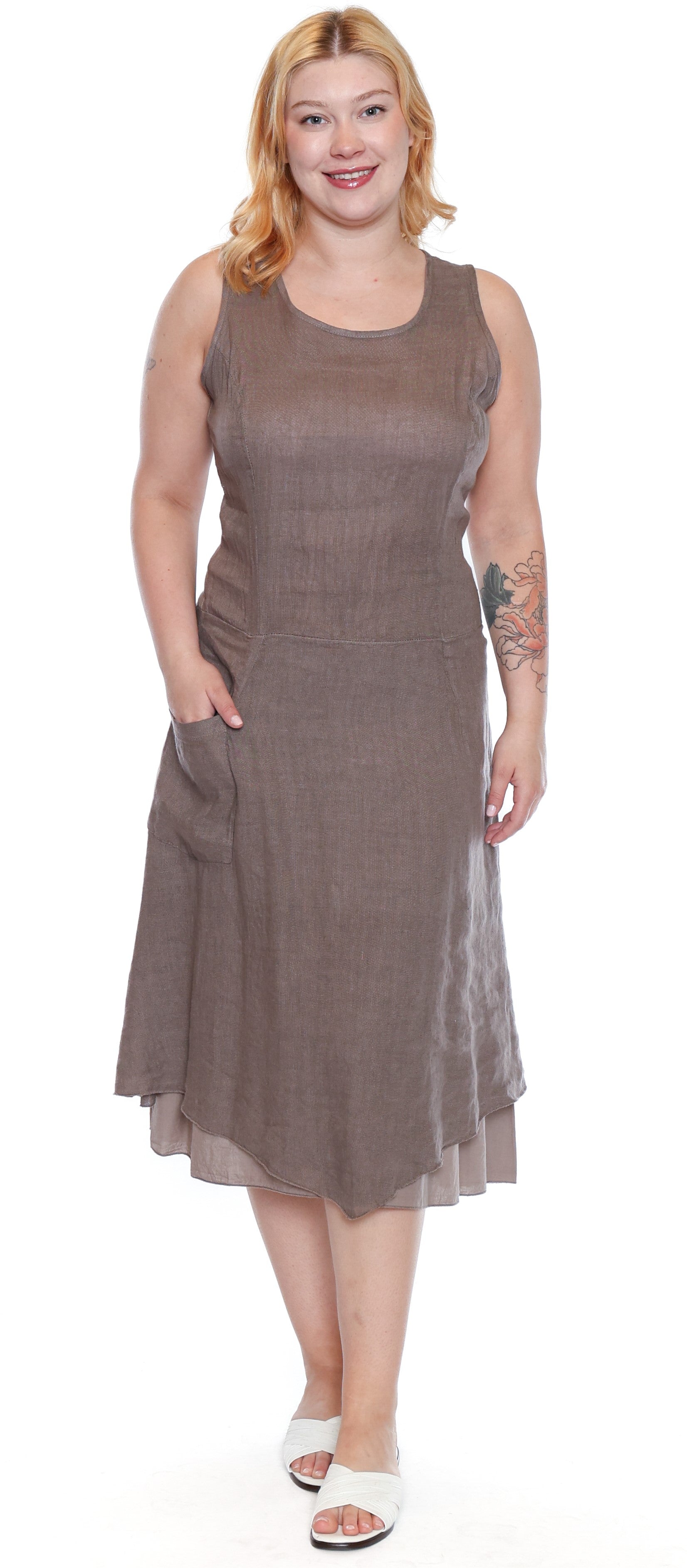 Sorella Sleeveless Dress Taupe L5609