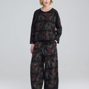 Luukaa 25K202 Smoky Print Fiona Voluminous Balloon Pant