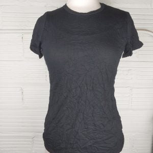 Reina Lee Crinkle Tee Blk C2007