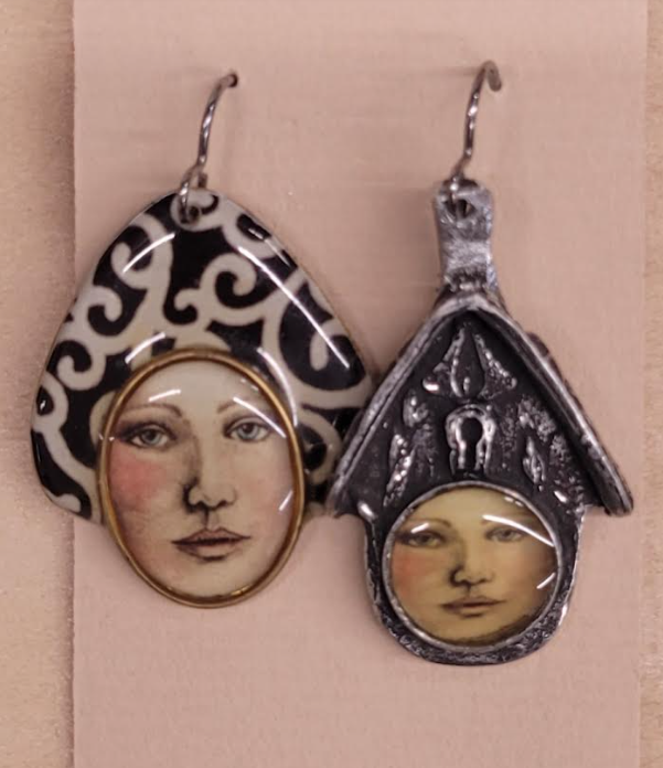 Laurie Leonard Paisley And Small Face Earrings