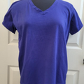 Prairie Cotton Relaxed V Neck Tee In Tanzanite