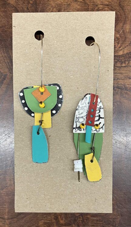 Sarah Shoot Earrings Unmatched Blues And Greens