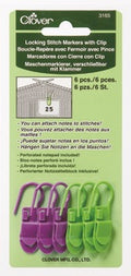 Clover Locking Stitch Markers W/ Clip 3165
