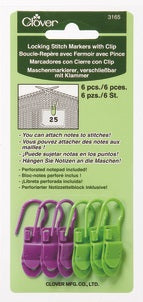 Clover Locking Stitch Markers W/ Clip 3165