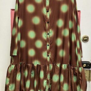 Vanite Couture Coat Dress Copper W Mint Dots