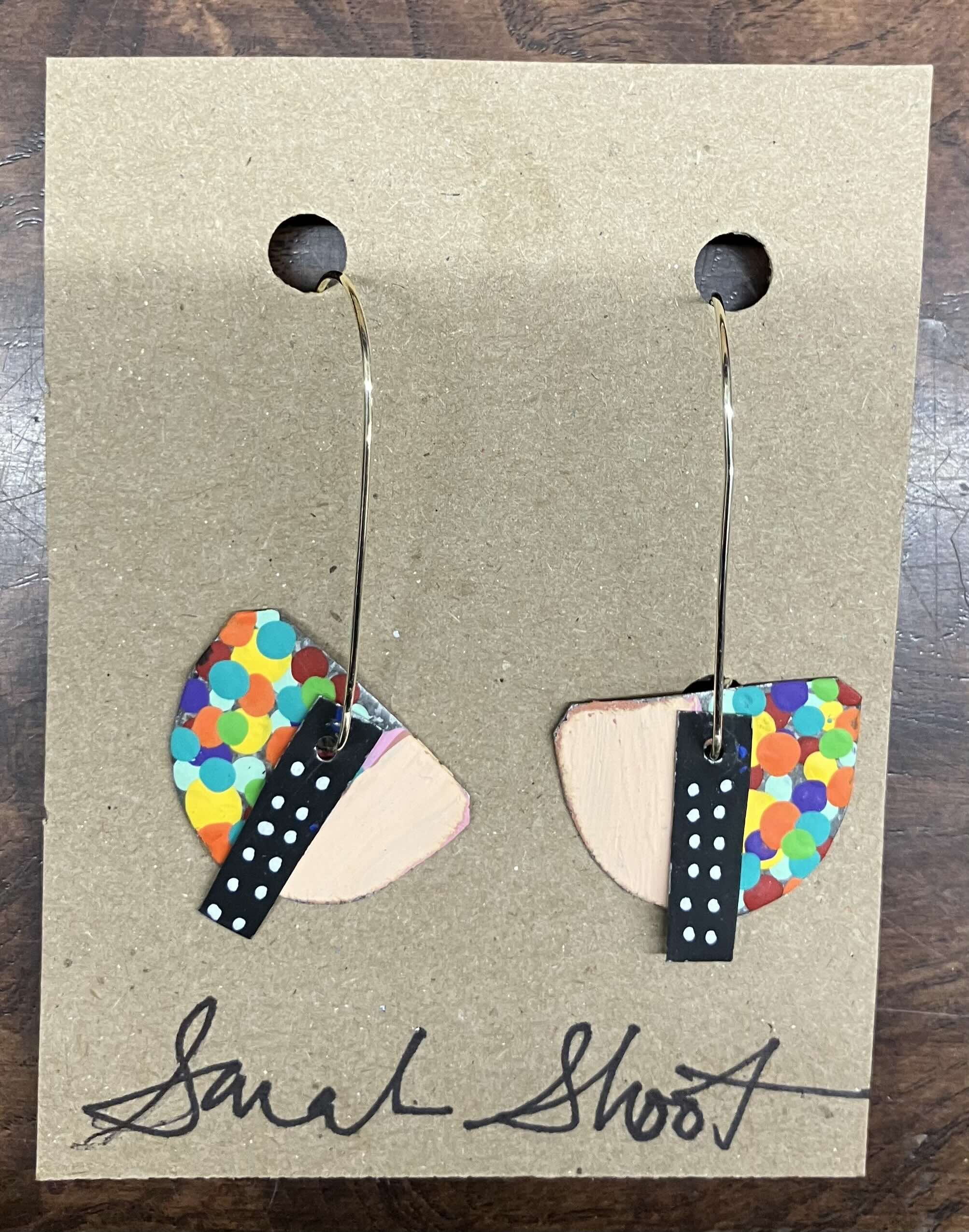 Sarah Shoot Earrings Confetti w/ Vintage Pink