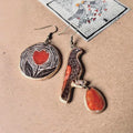Saeide Art Craft Earrings - Bird with Tulip and Pendant