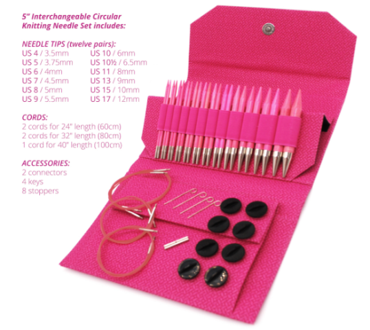 Lykke Blush 5" Interchangeable Circular Needle Set