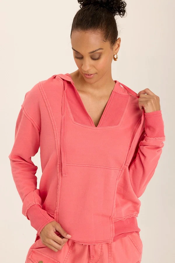 XCVI Terry Rosalyn Hoodie Coral