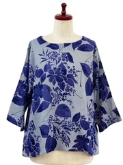 Mona Lisa Simple Pullover Botanical Print Purple