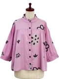 Mona Lisa Frilled Collar Jacket Bloom Print Pink