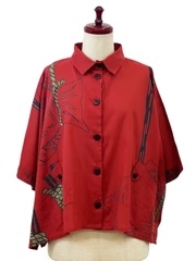 Mona Lisa Tab Pocket Jacket Seabream Print Red
