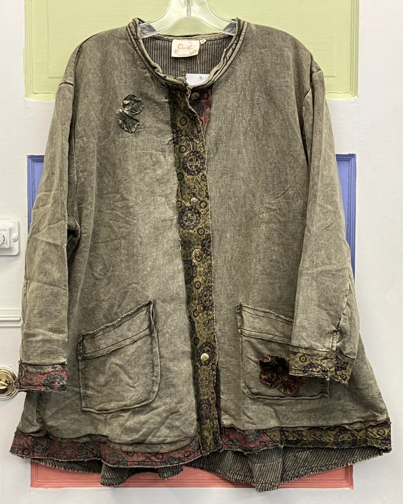 Paper Lace Jacket Solid Print Flower