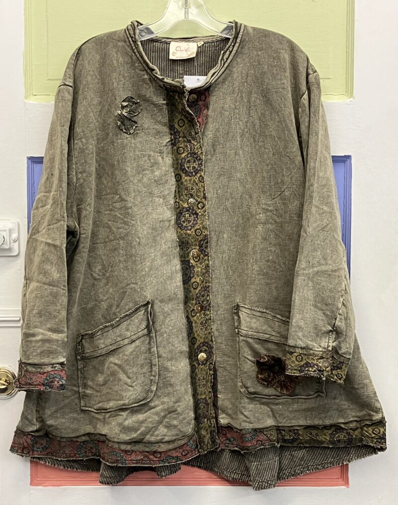 Paper Lace Jacket Solid Print Flower