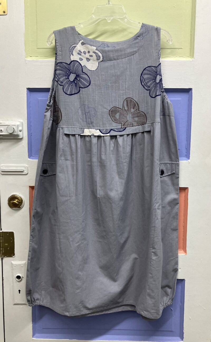 Mona Lisa Panel Pleated Jumper Solid Botanical Print Lt Purp!e