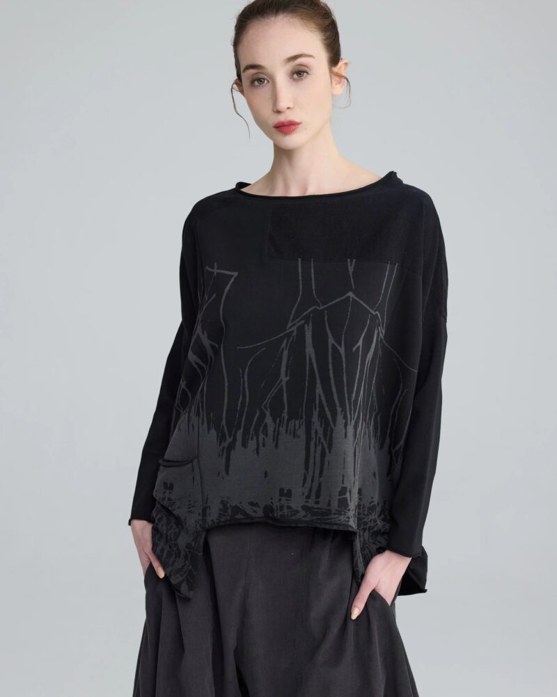 Luukaa 25K1125 Black Crista Textured Blouse