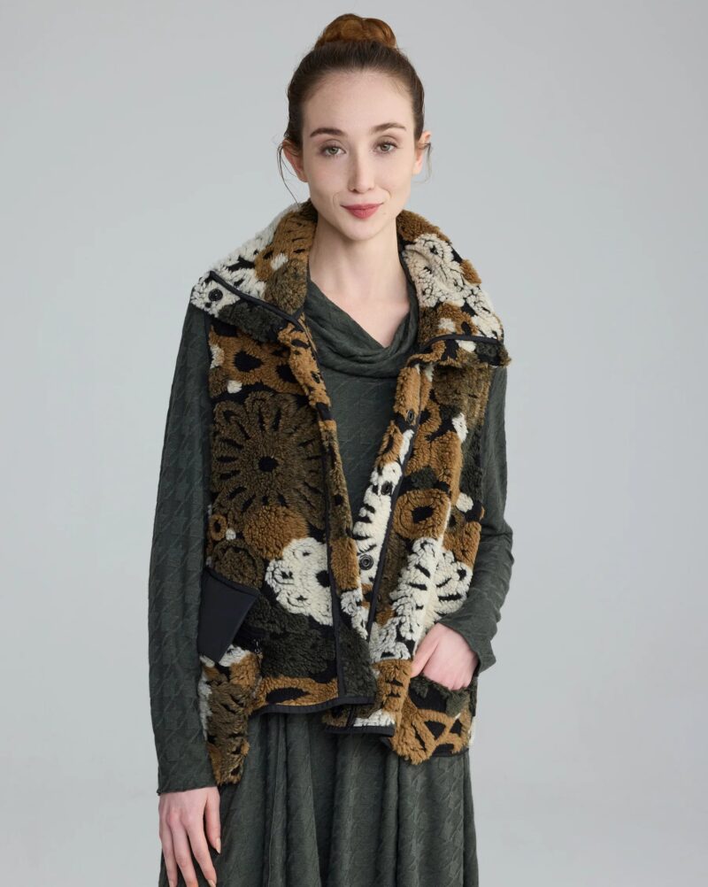 Luukaa Embossed Fleece Vest LUKA25K0322 Olive