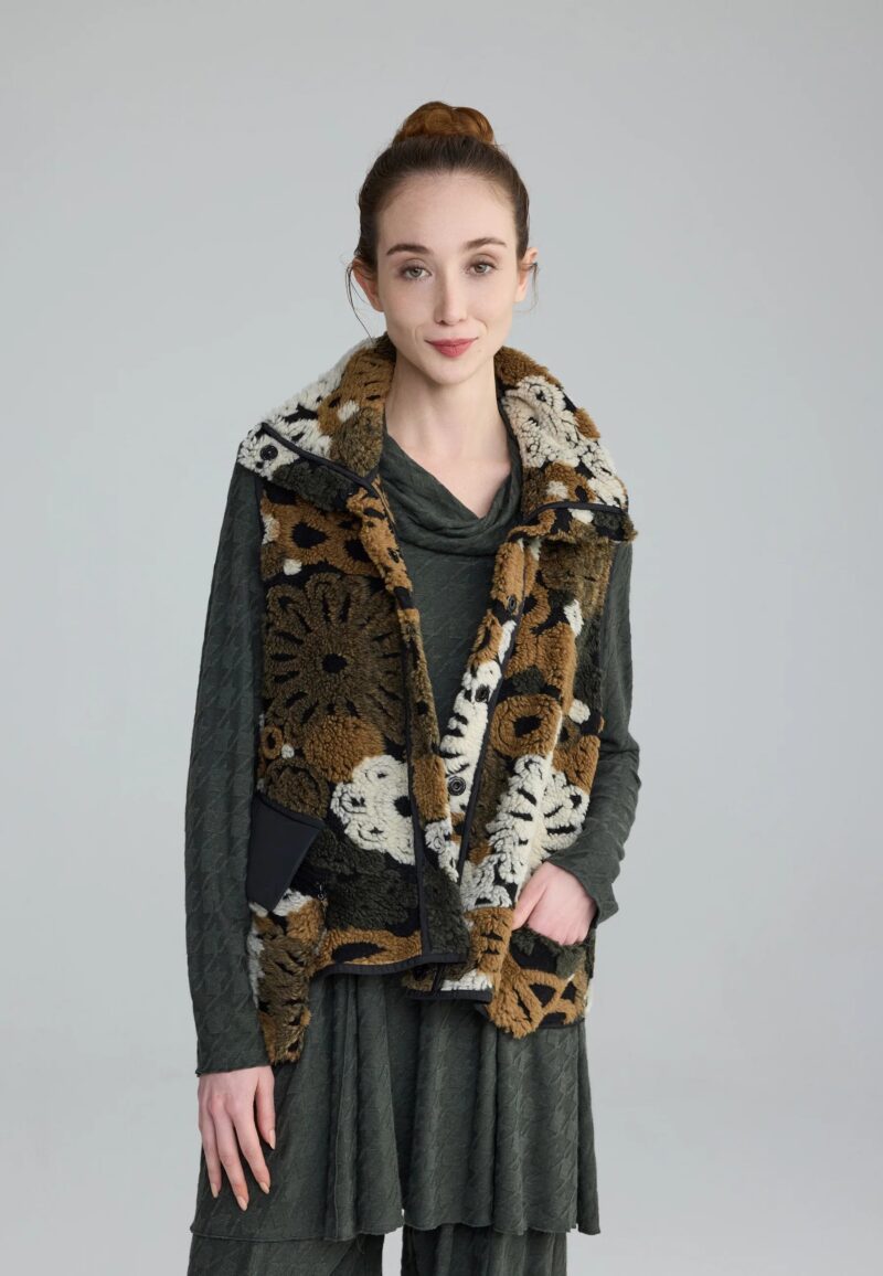 Luukaa Embossed Fleece Vest LUKA25K0322 Olive