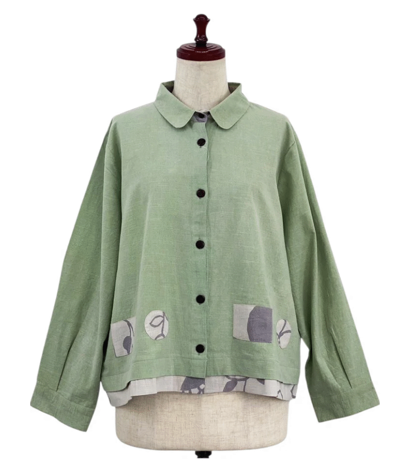 Mona Lisa Layered Jacket Solid/Multi Patch Green