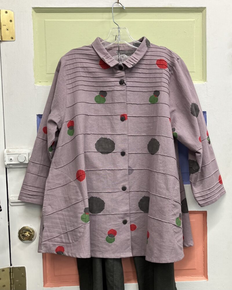 Mona Lisa Pintuck Jacket Ink Spots Lt Purple