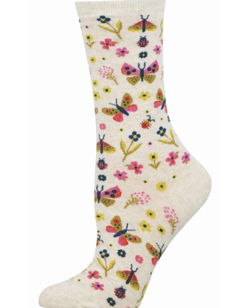 Socksmith Butterfly Floral Ivory Heather