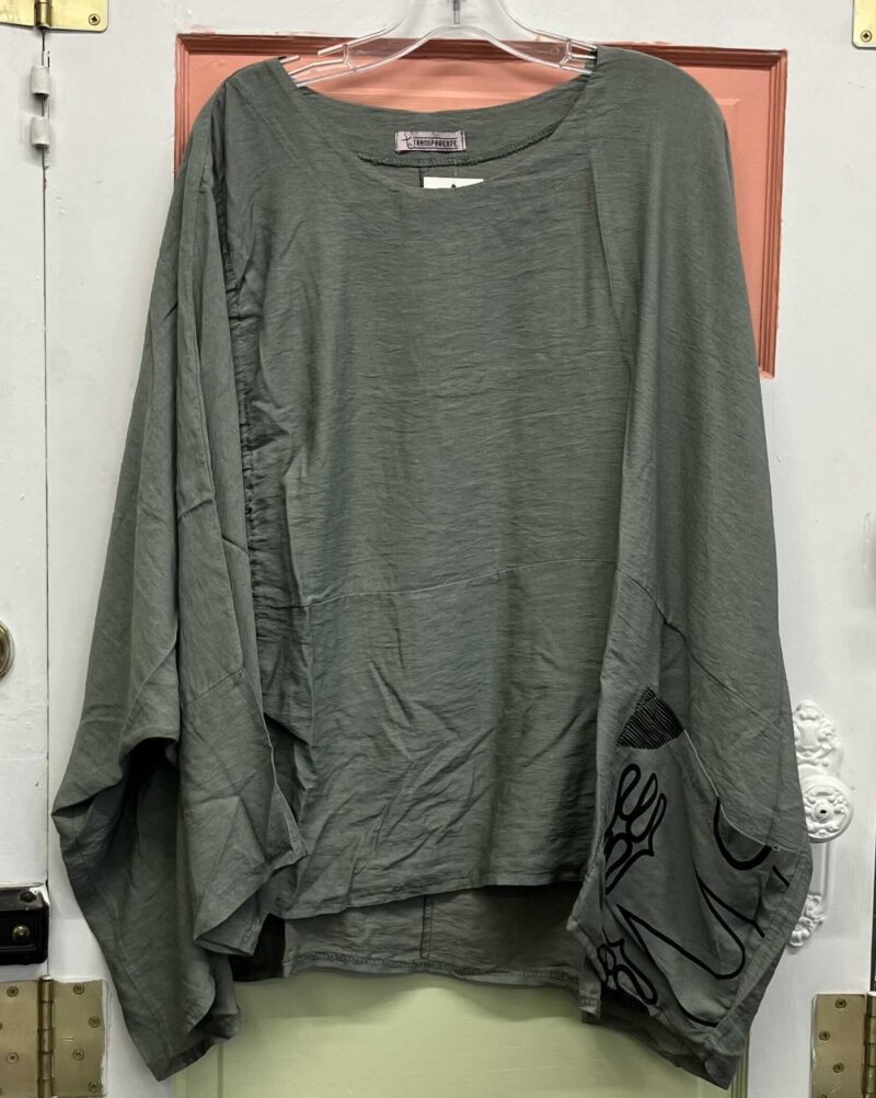 Transparente Poncho Top 92030 Olive